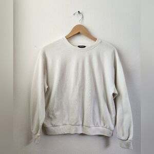 Buffalo David Bitton Pullover Crewneck‎ Relaxed Fit Sweatshirt Cream Size Small